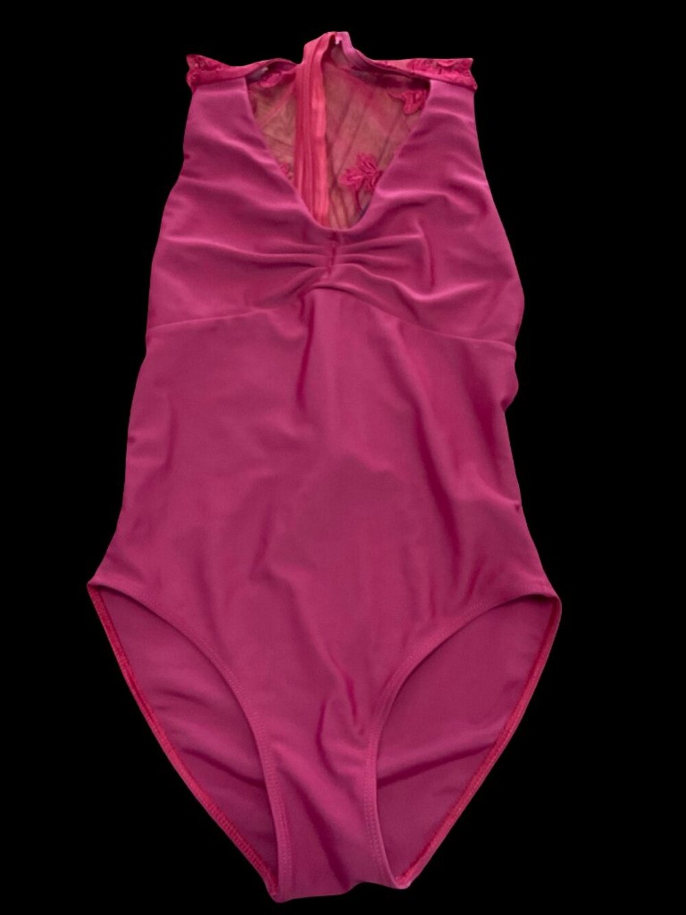 Red Dance Bodysuit w/ Lace Back Panel